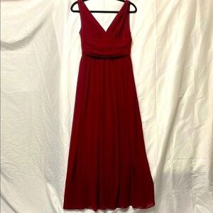 ❤️ Prom Dress, Long Red Maxi Chiffon Flowing Gown w/ V-Neck by Ever Pretty, 6